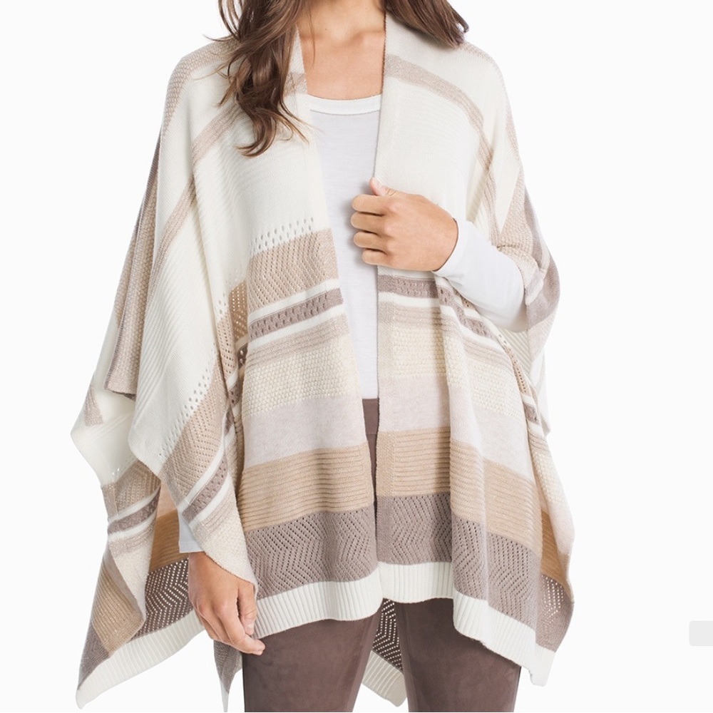 WHBM MIXED TEXTURE RUANA
